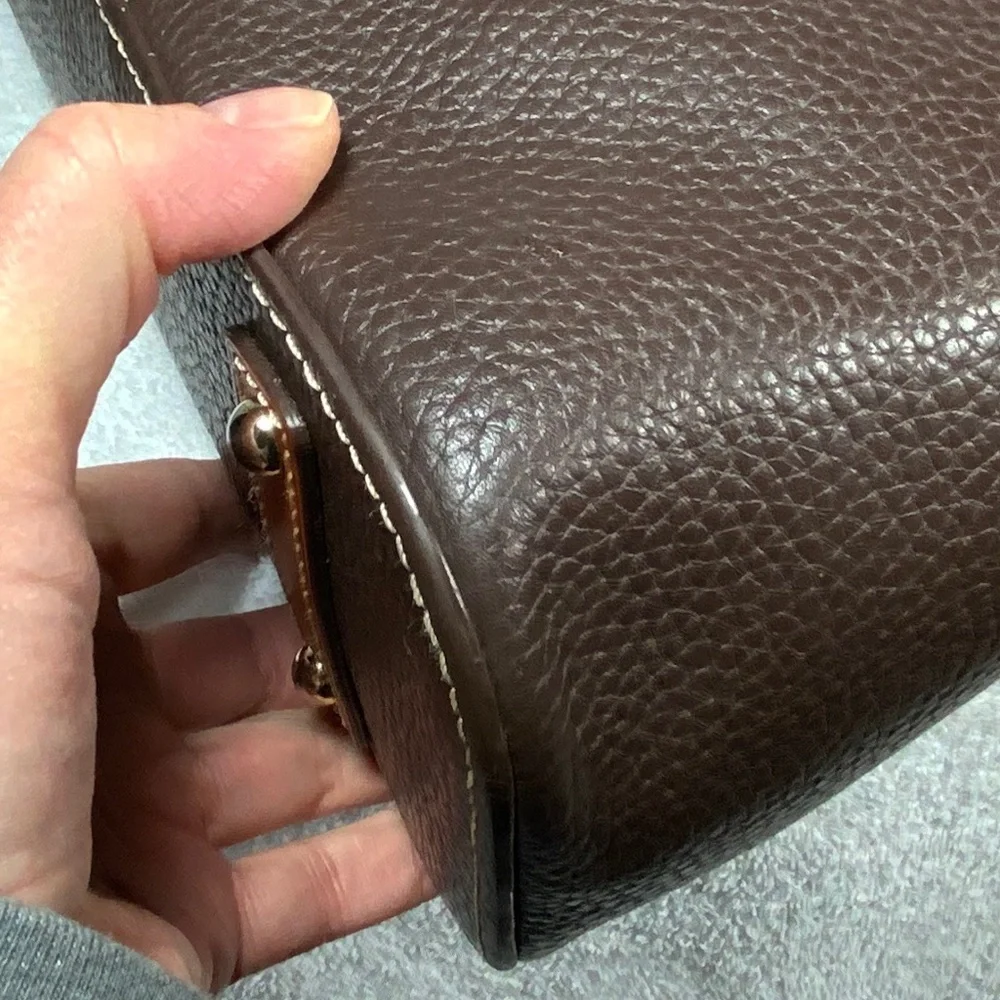 Dooney & Bourke Pebbled Leather Shoulder Bag/Tote - Brown